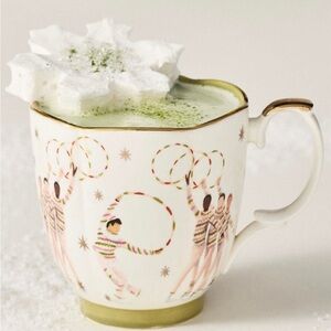 Anthropologie Festive Mug with Gold Accents